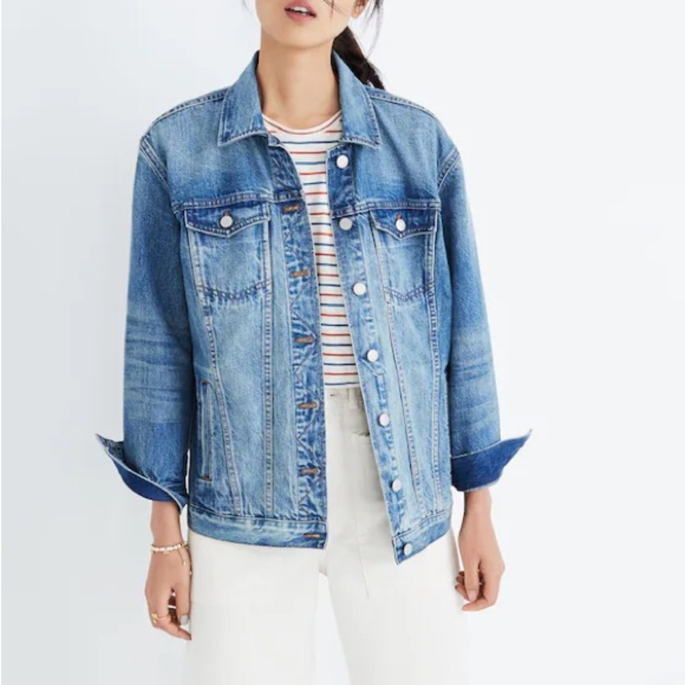 Madewell Blue Denim Jacket | Medium Wash | relaxed oversized fit